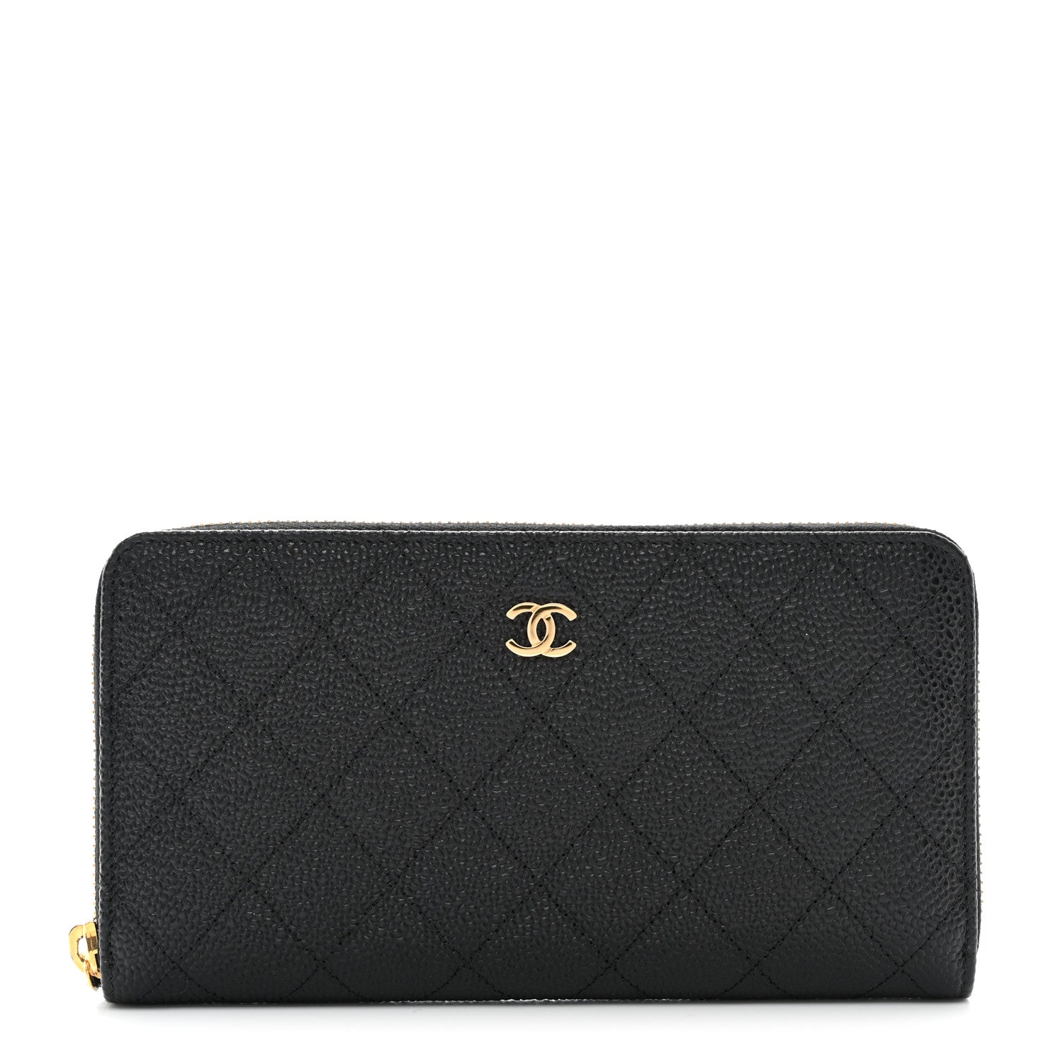 Chanel Caviar Quilted Large Gusset Zip Around Wallet Black 1 of 8