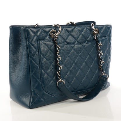 Chanel Caviar Quilted Grand Shopping Tote GST Dark Blue 3 of 7