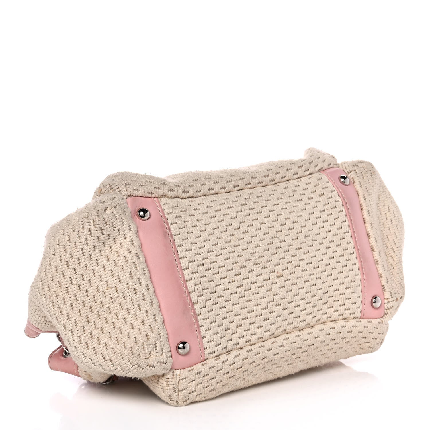 Chanel Canvas Woven Lambskin Lax Accordion Hobo Pink 4 of 15