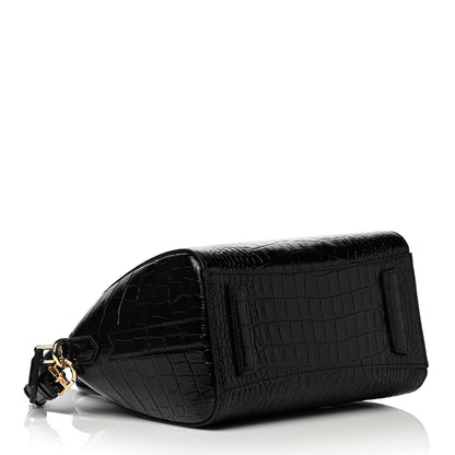 Givenchy Calfskin Crocodile Embossed Mini Antigona Black 4 of 12