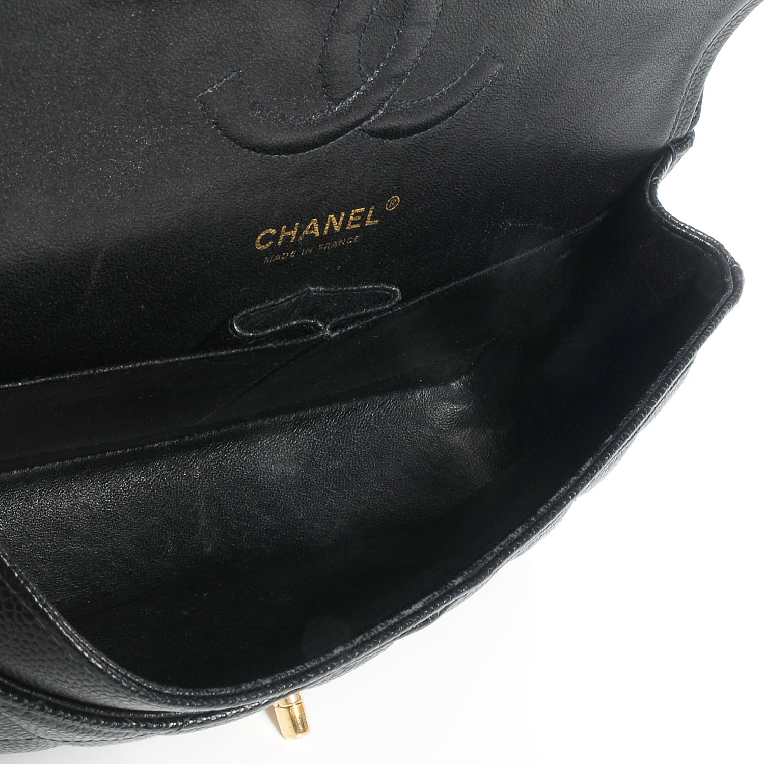 Chanel Caviar Quilted Medium Double Flap Black 7 of 8