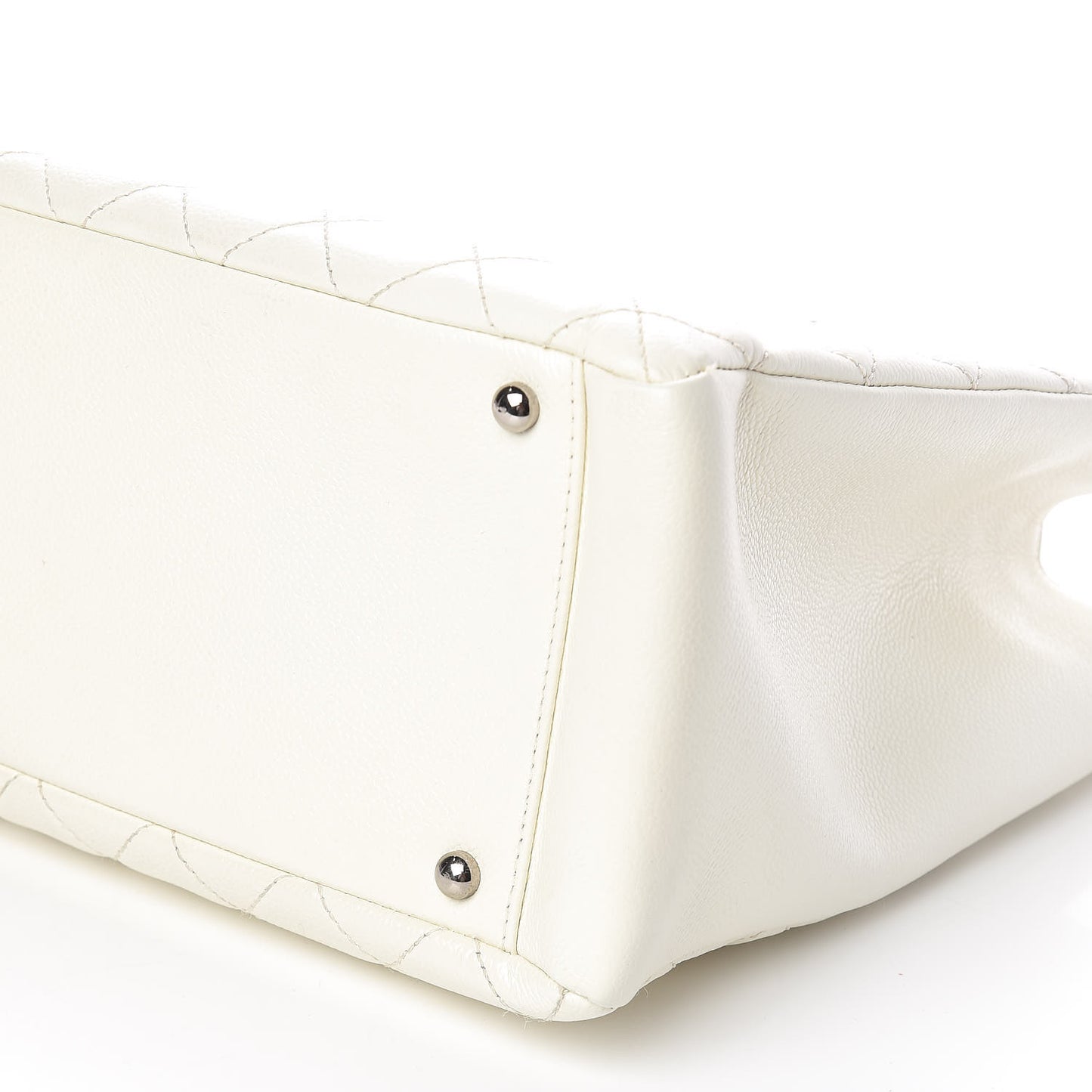 Caviar Quilted XL Grand Shopping Tote GST White