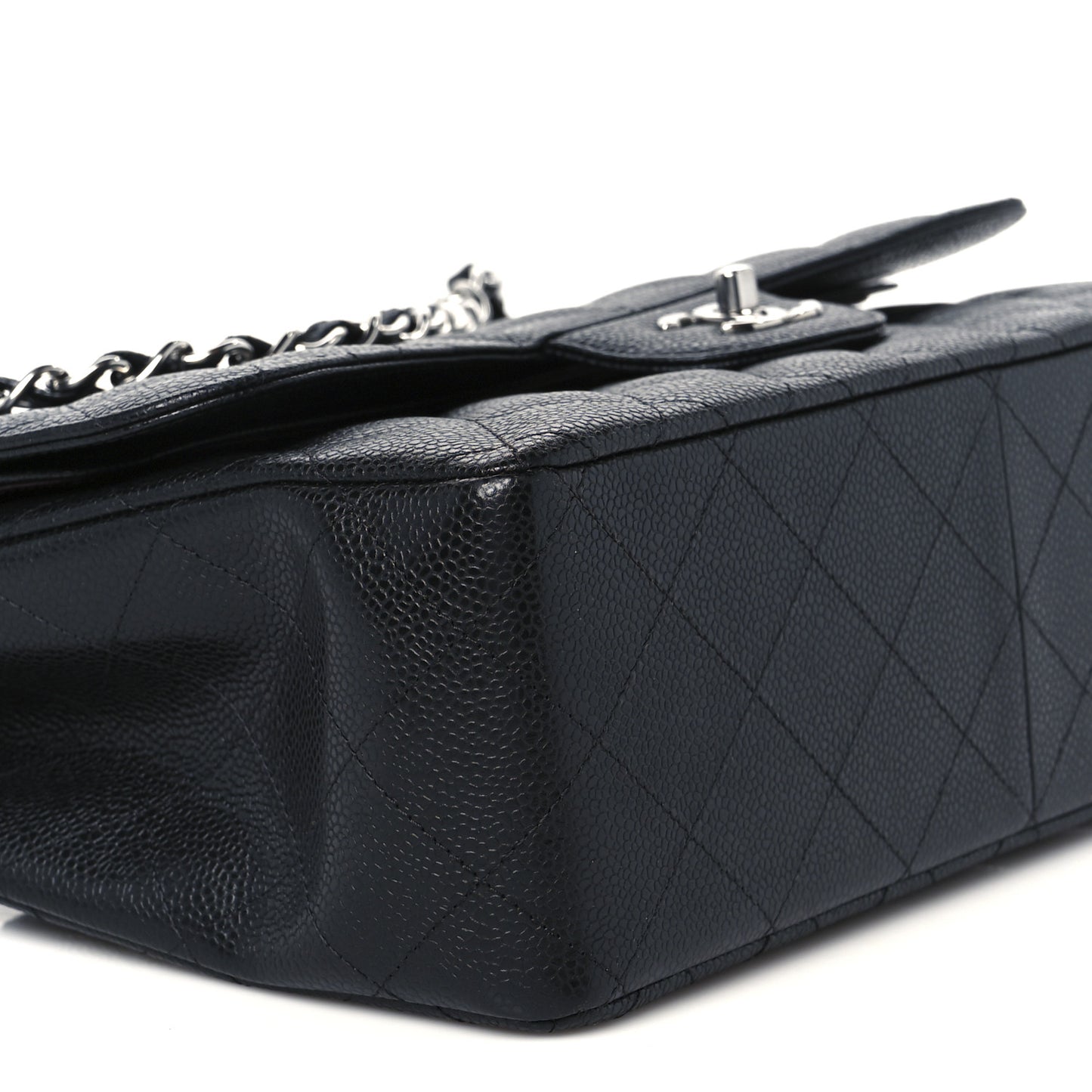 Caviar Quilted Jumbo Double Flap Black