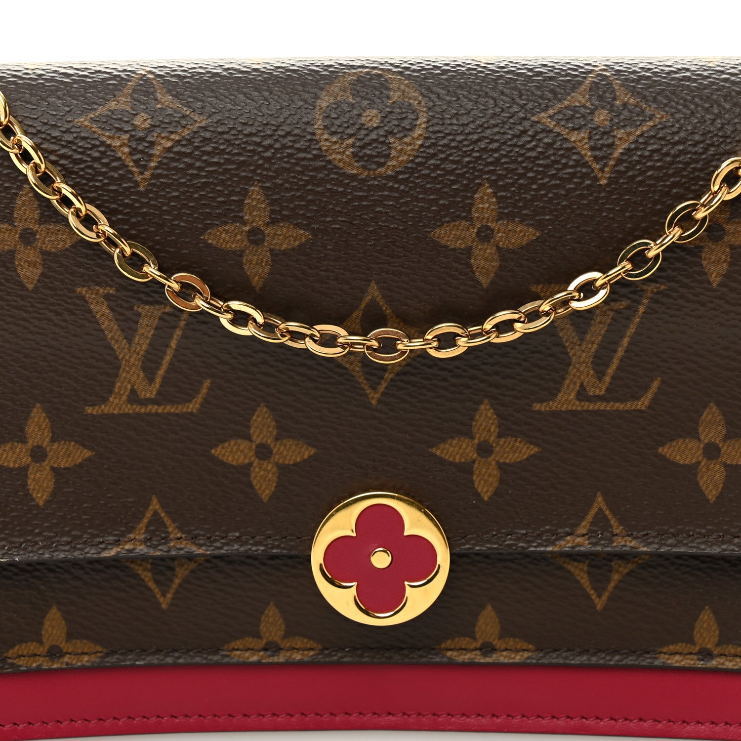 Louis Vuitton Monogram Flore Chain Wallet Fuchsia 7 of 9