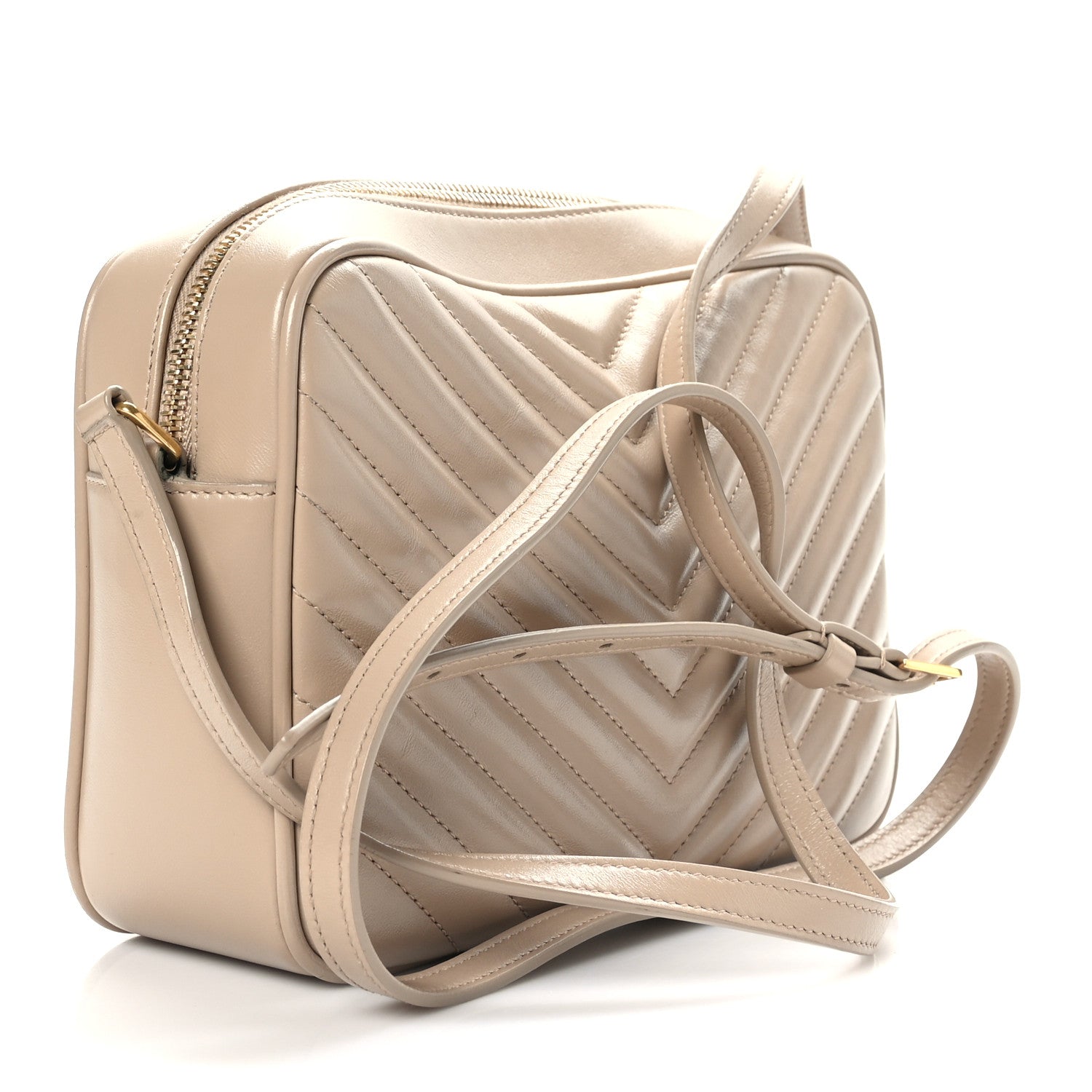 Saint Laurent Calfskin Matelasse Monogram Lou Camera Bag Dark Beige 3 of 8