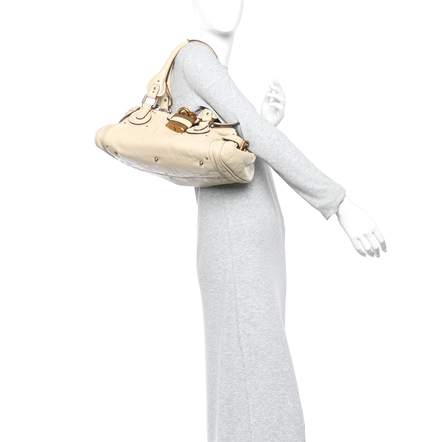 Calfskin Medium Paddington Satchel White