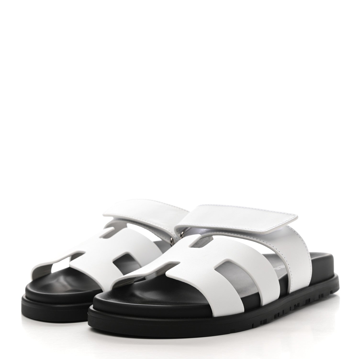 Hermes Calfskin Womens Chypre Sandals 35.5 White 3 of 9