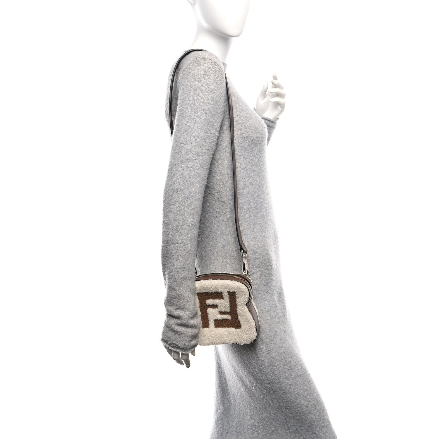 Fendi Shearling Toast Bag White 2 of 10