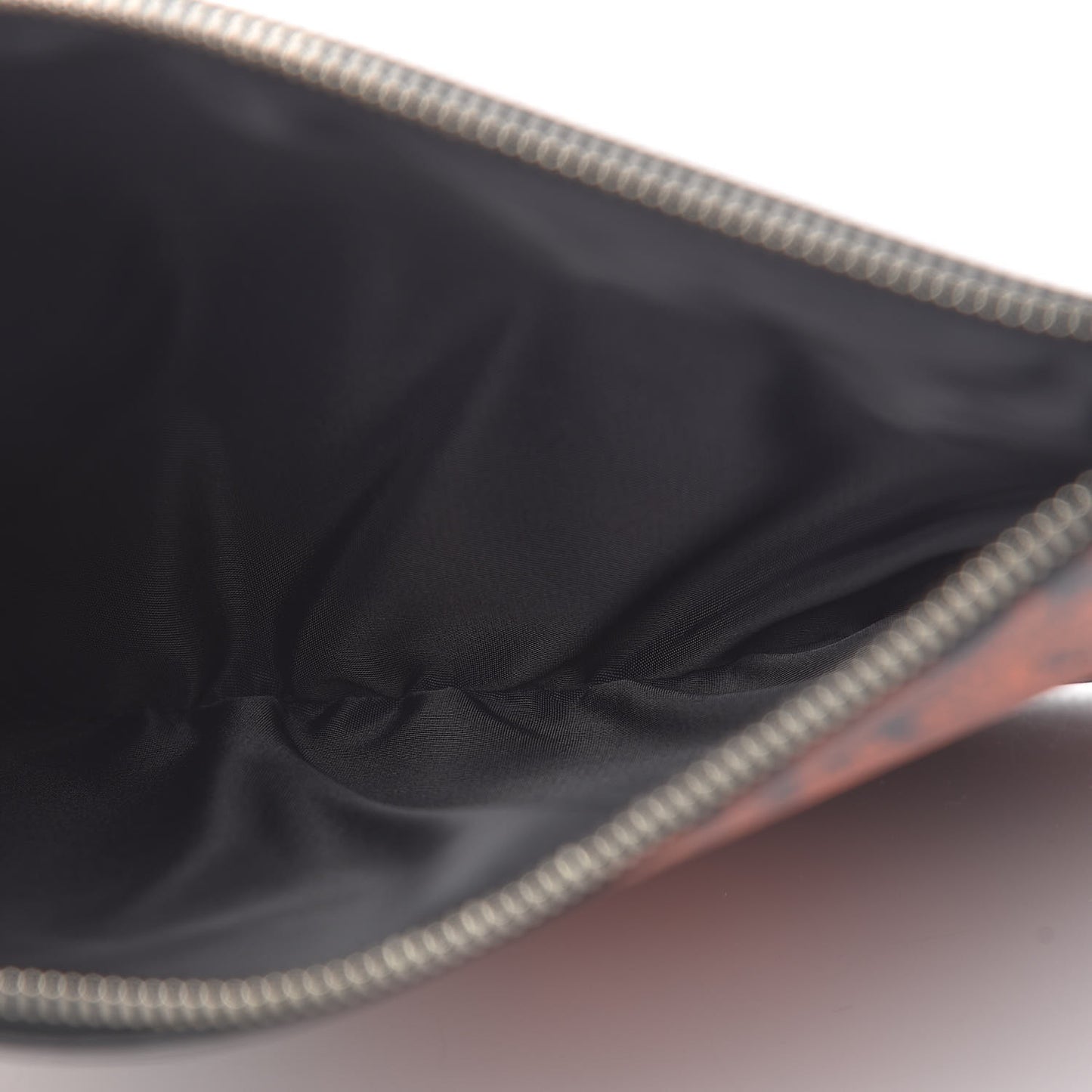 Calfskin Paisley Print Medium Clutch Orange Black