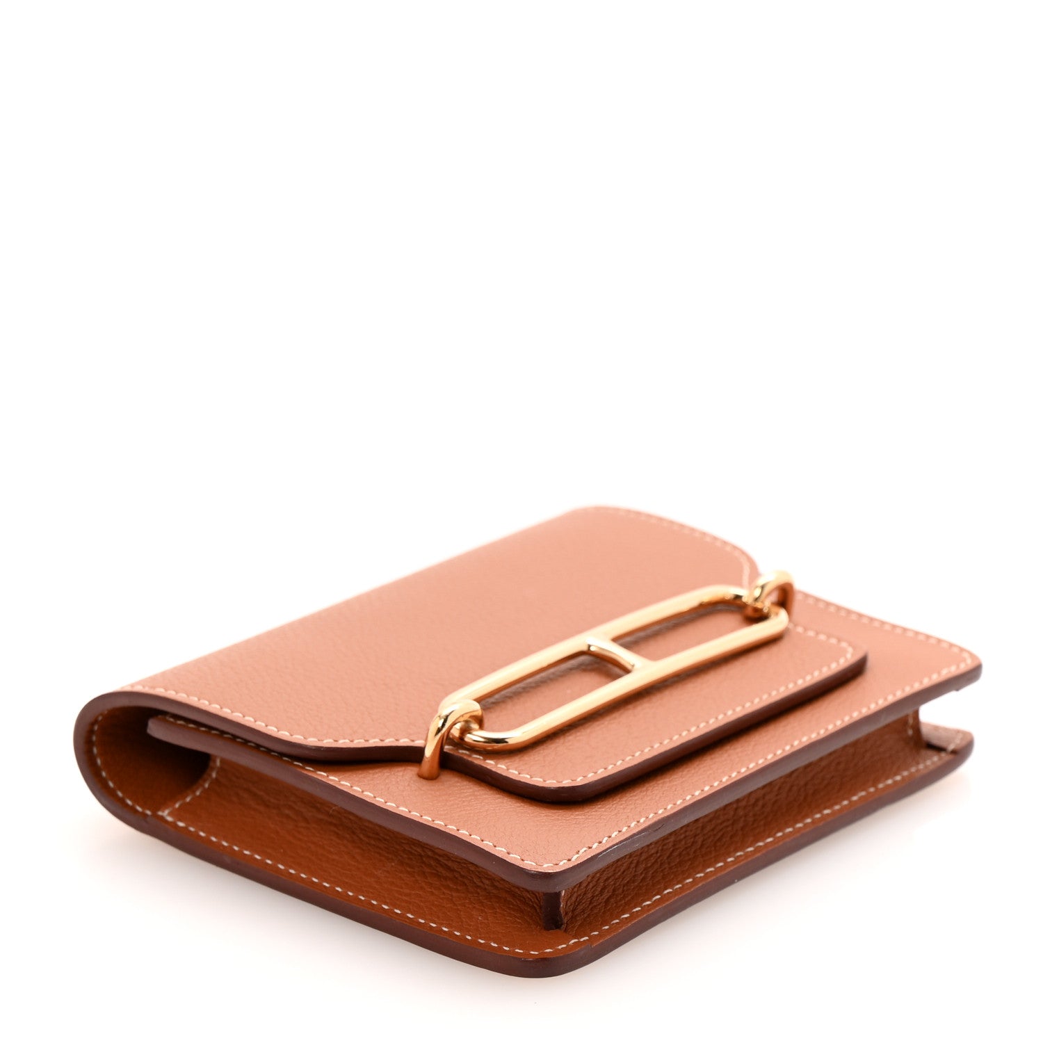 Hermes Evercolor Bi-Color Roulis Slim Wallet Gold Lime 5 of 11