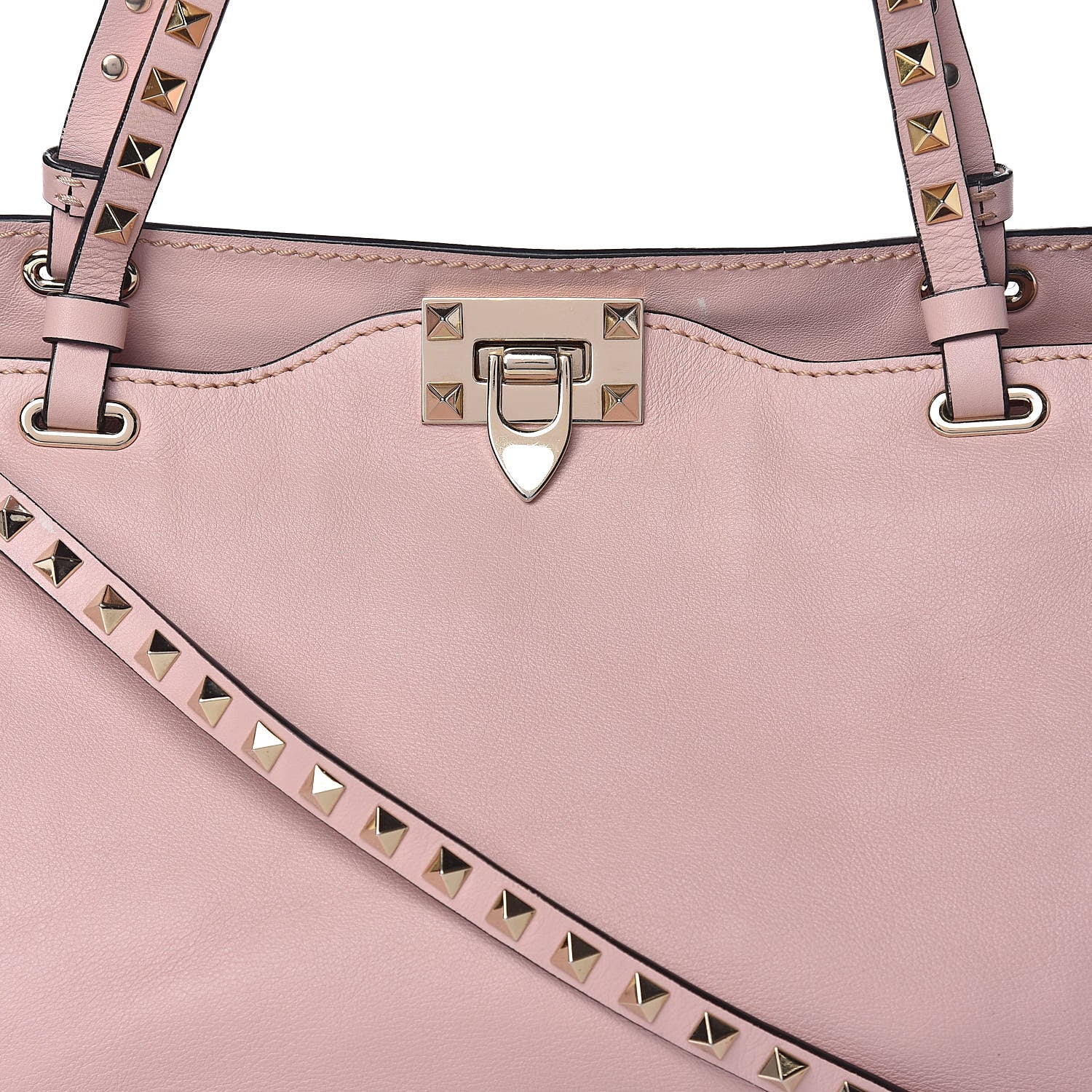 Valentino Garavani Vitello Medium Rockstud Tote Rose 10 of 16