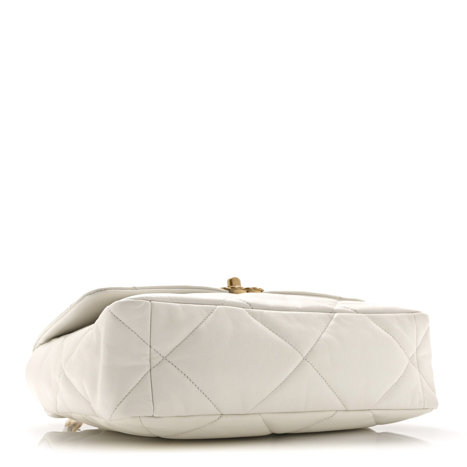 Chanel Goatskin Quilted Large Chanel 19 Flap White 4 of 10