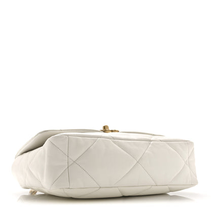 Chanel Goatskin Quilted Large Chanel 19 Flap White 4 of 10