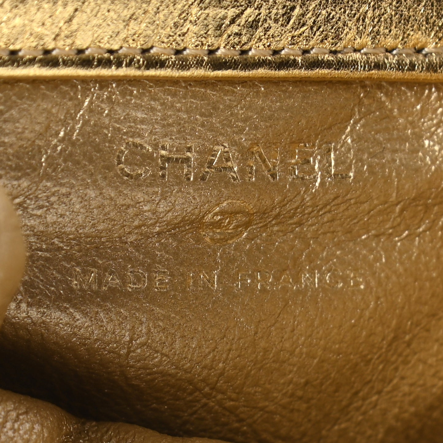 Metallic Quilted 2.55 Ankle Wrist Bag Gold