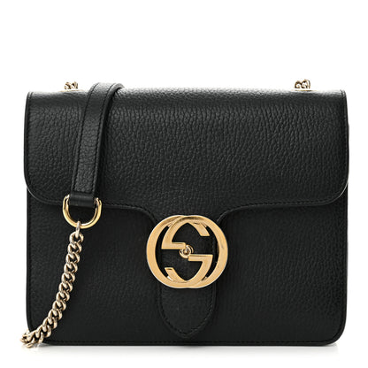 Gucci Dollar Calfskin Small Interlocking G Shoulder Bag Black 1 of 13