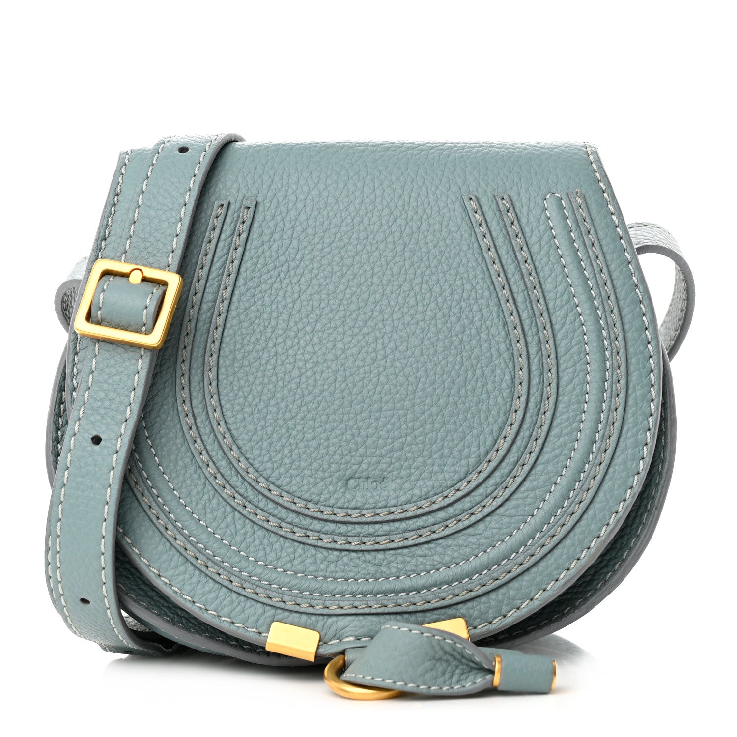 Chloe Grained Calfskin Small Marcie Saddle Bag Fresh Mint 1 of 11