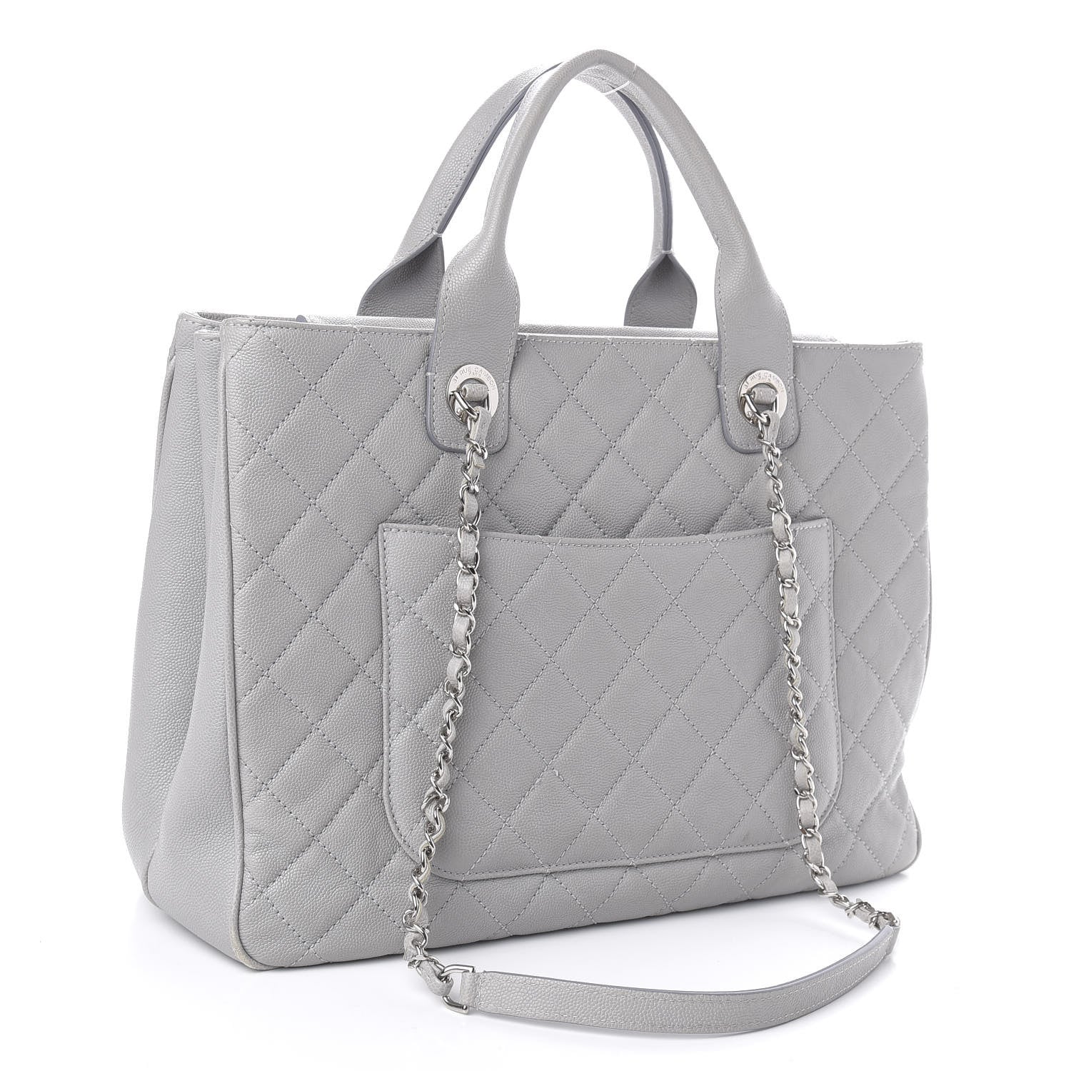 Chanel Caviar Quilted Large Urban Companion Top Handle Shopping Tote Grey 3 of 12