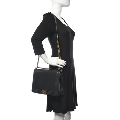 Chanel Glazed Calfskin Large Boy Flap Black 2 of 11