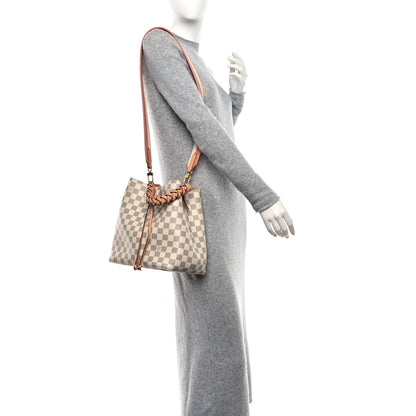 Louis Vuitton LOUIS VUITTON Damier Azur Braided Neonoe MM Peach Cream 2 of 11