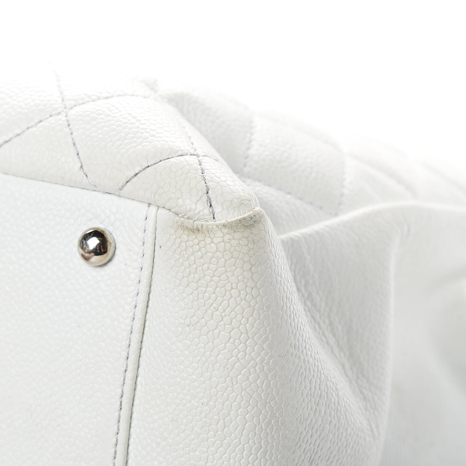 Chanel Caviar Quilted XL Grand Shopping Tote GST White 10 of 15