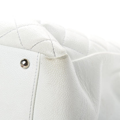 Chanel Caviar Quilted XL Grand Shopping Tote GST White 10 of 15