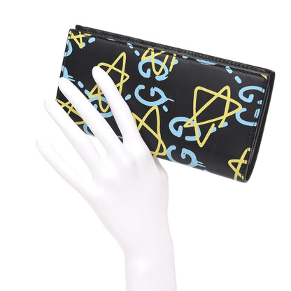 Gucci Calfskin GucciGhost Bi-Fold Long Wallet Black New Acquamarine 2 of 10