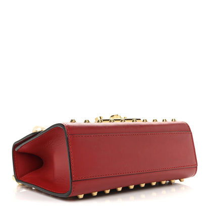 Gucci Calfskin Studded Small Padlock Shoulder Bag Hibiscus Red 4 of 15