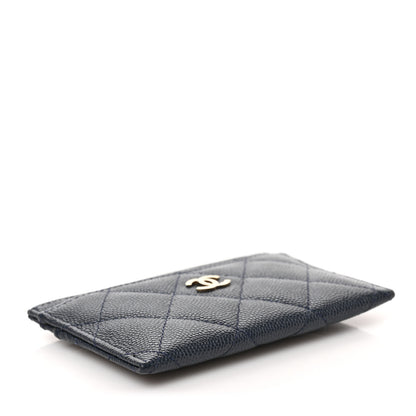 Chanel Caviar Quilted Card Holder Navy 4 of 8