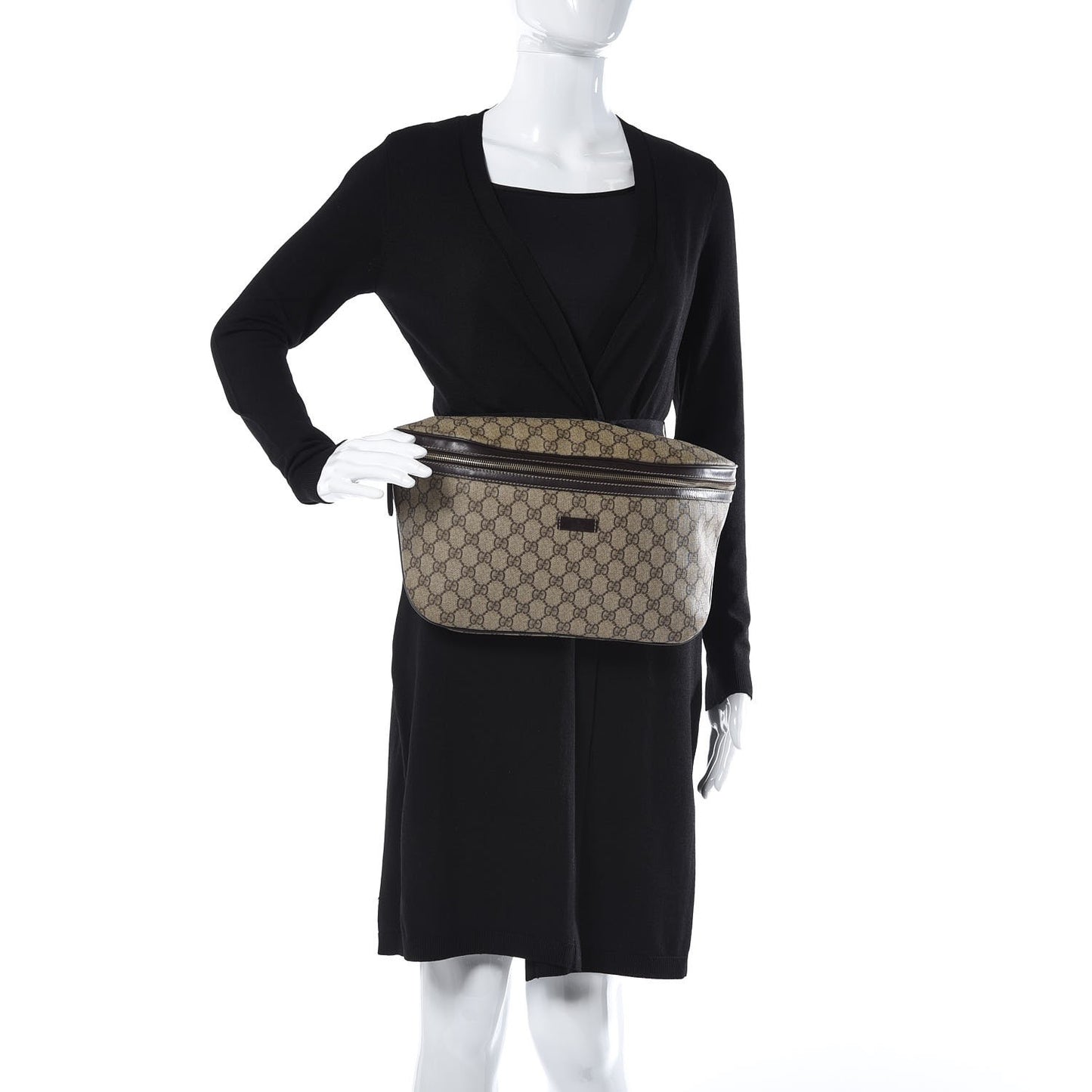 GG Plus Monogram Belt Bag Dark Brown
