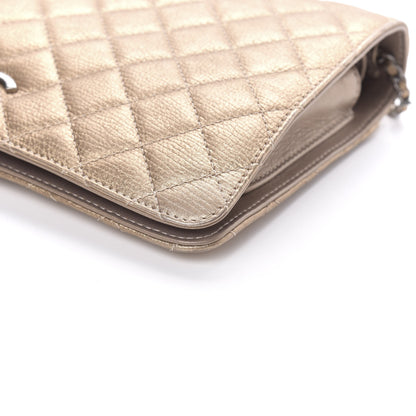 Chanel Metallic Calfskin Quilted Flap Clutch Light Bronze 11 of 13
