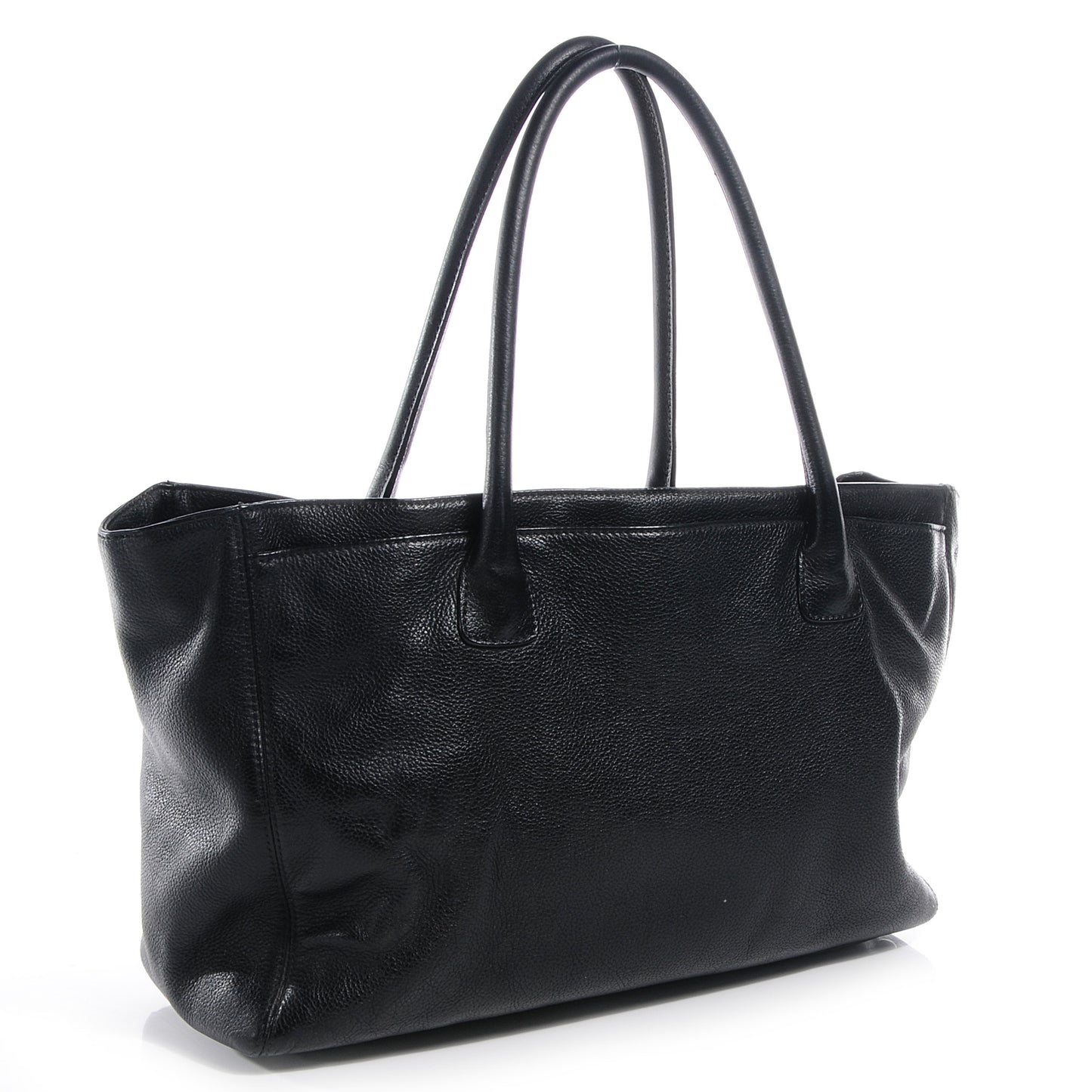 Calfskin Cerf Executive Shopper Tote Black