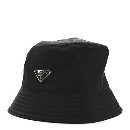 Prada Re-Nylon Metal Triangle Logo Womens Bucket Hat XL Black 1 of 9