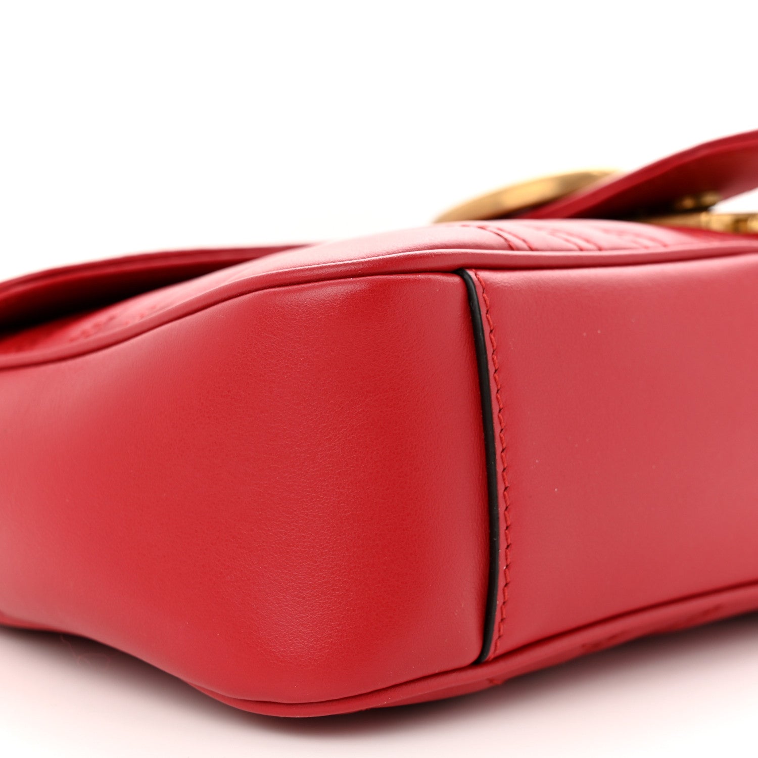 Gucci Calfskin Matelasse Small GG Marmont Shoulder Bag Hibiscus Red 9 of 10