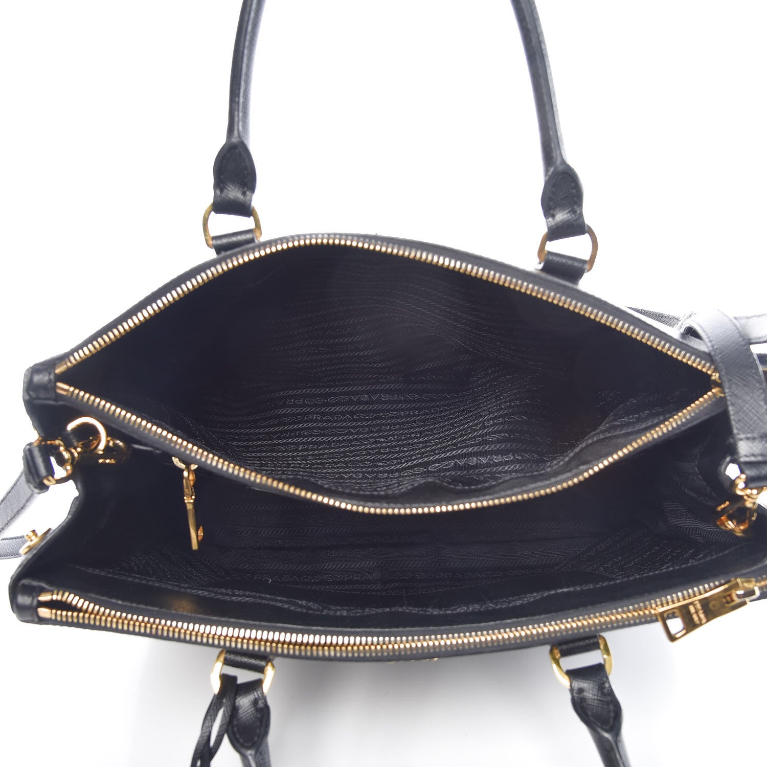 Prada Saffiano Medium Galleria Double Zip Tote Black 6 of 12