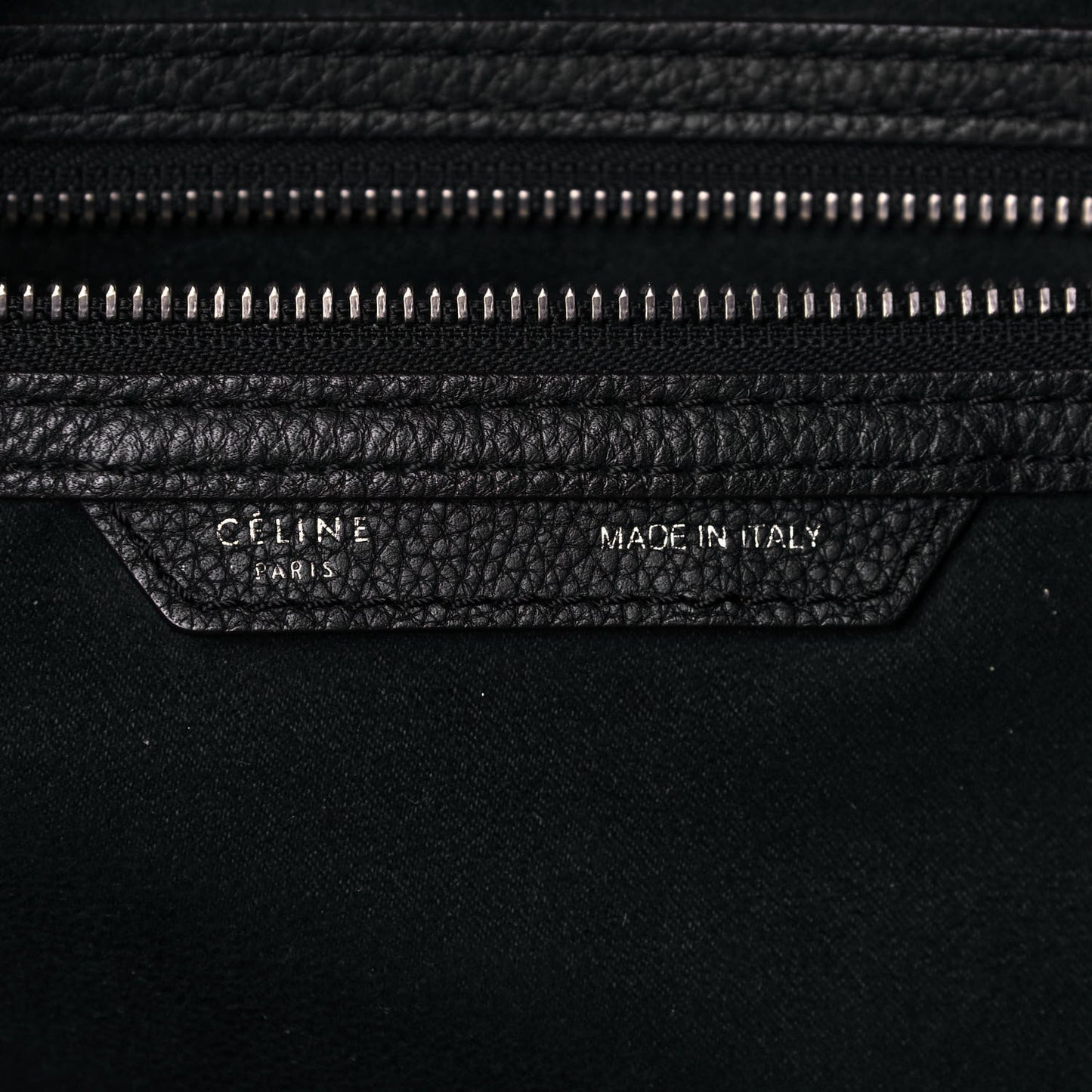Drummed Calfskin Shoulder Luggage Black