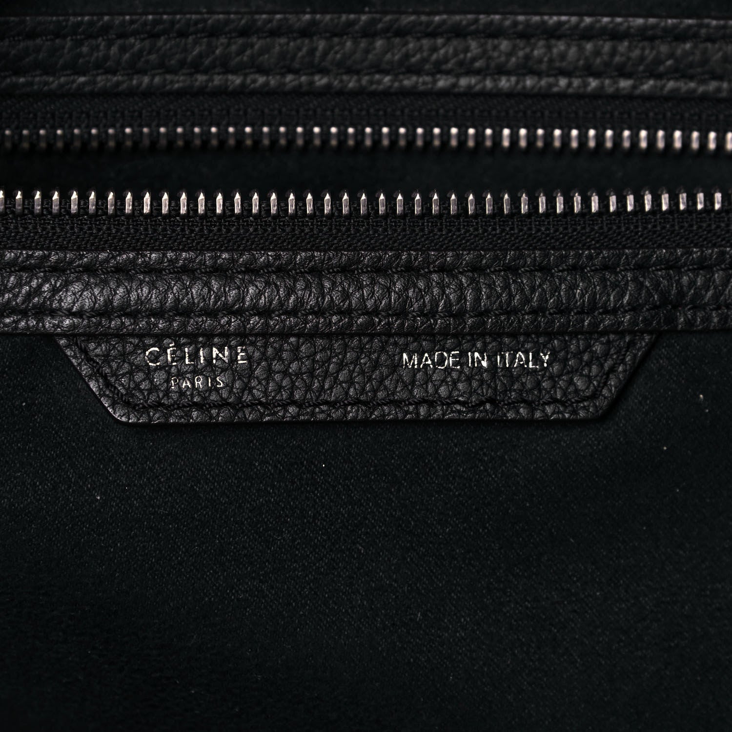Celine Drummed Calfskin Shoulder Luggage Black 5 of 16