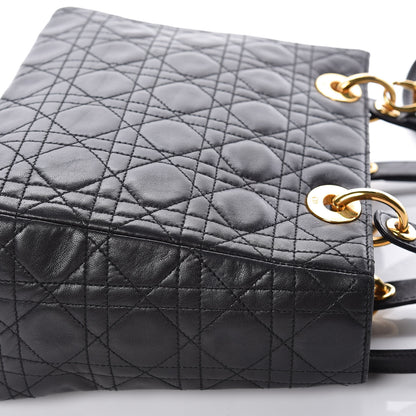 Christian Dior Lambskin Cannage Medium Lady Dior Black 14 of 17