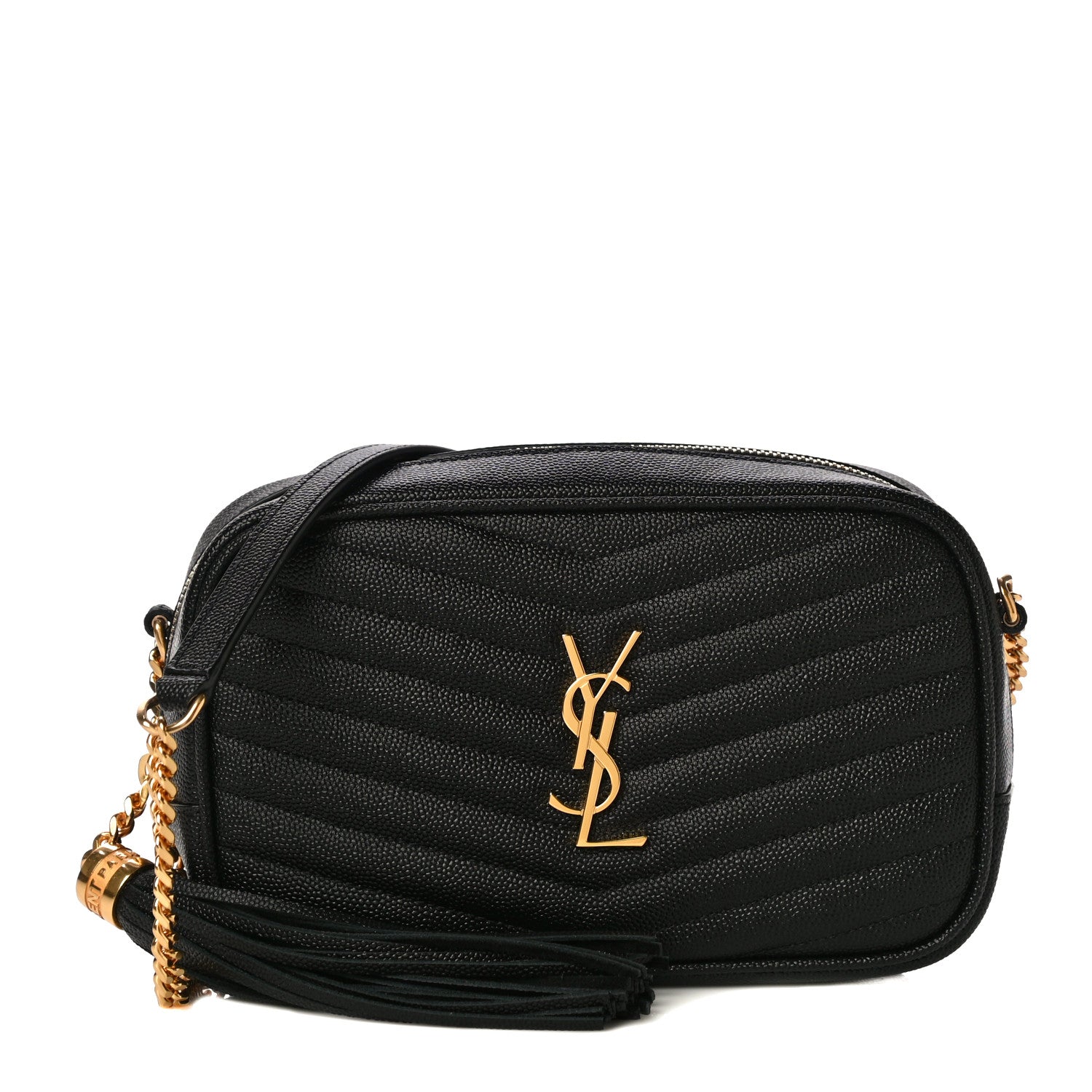 Saint Laurent Grain De Poudre Matelasse Monogram Mini Lou Camera Bag Black 1 of 10