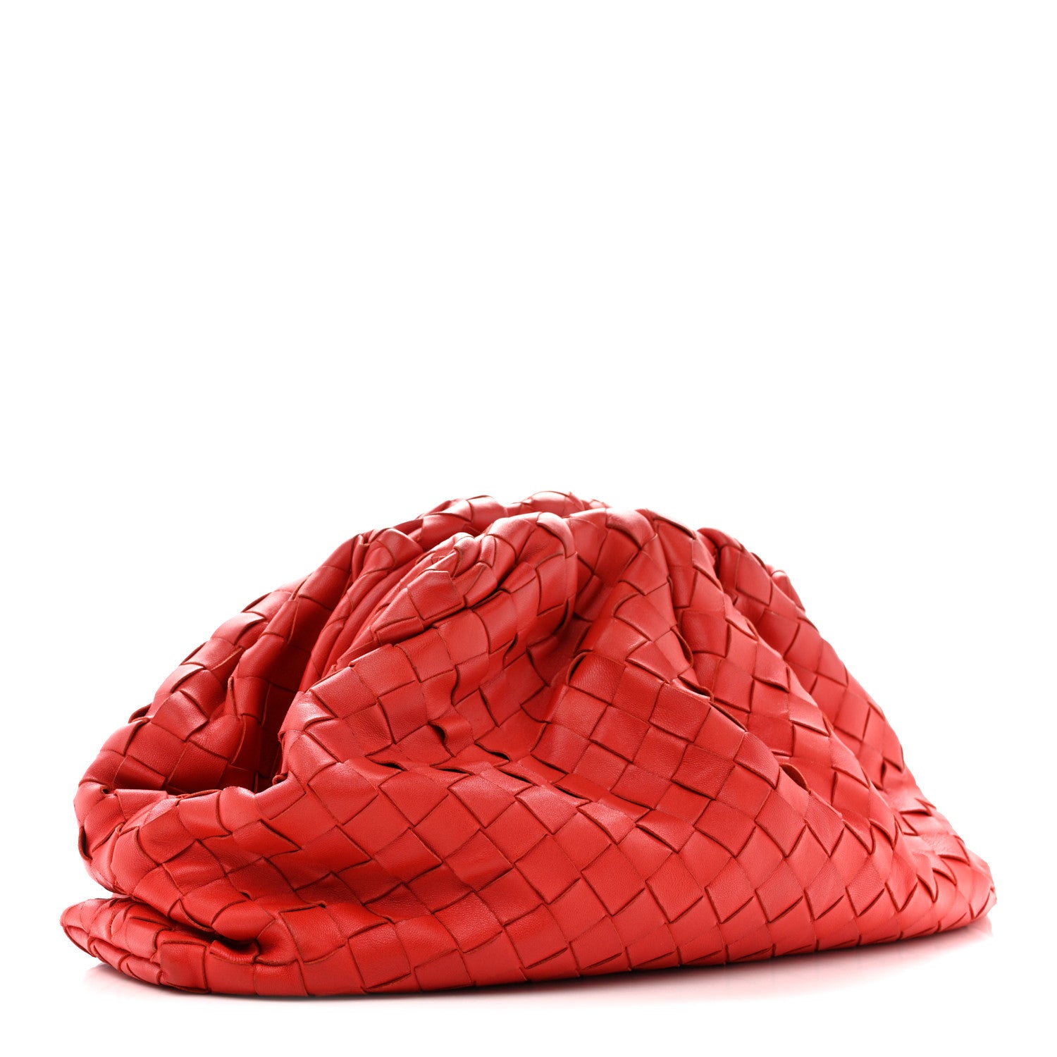 Bottega Veneta Nappa Maxi Intrecciato The Pouch Oversized Clutch Bright Red 3 of 13