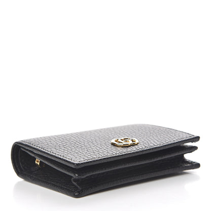 Gucci Pebbled Calfskin GG Marmont Card Case Black 4 of 8