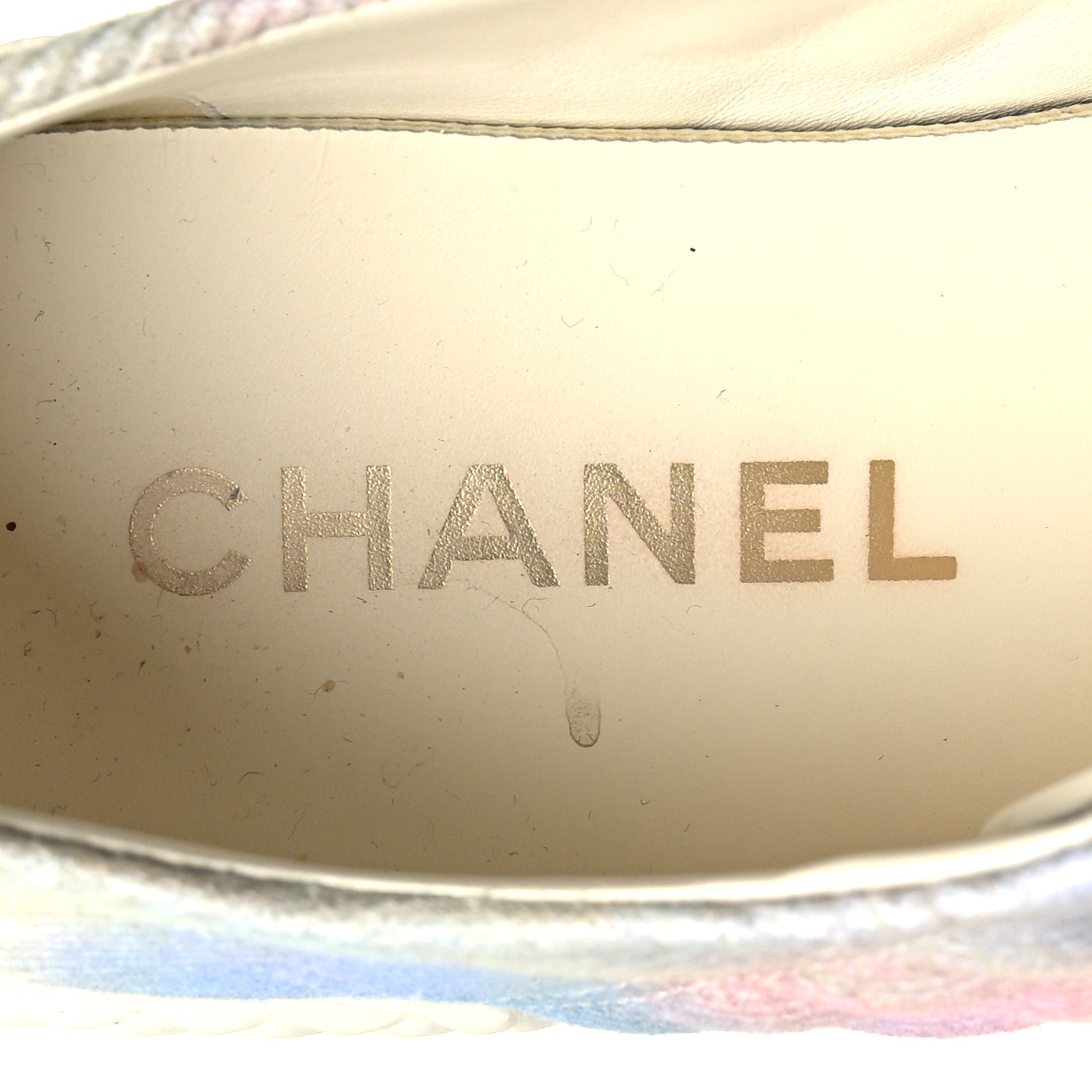 Chanel Printed Fabric Quilted Sneakers 38 Green Pink Blue 8 of 9