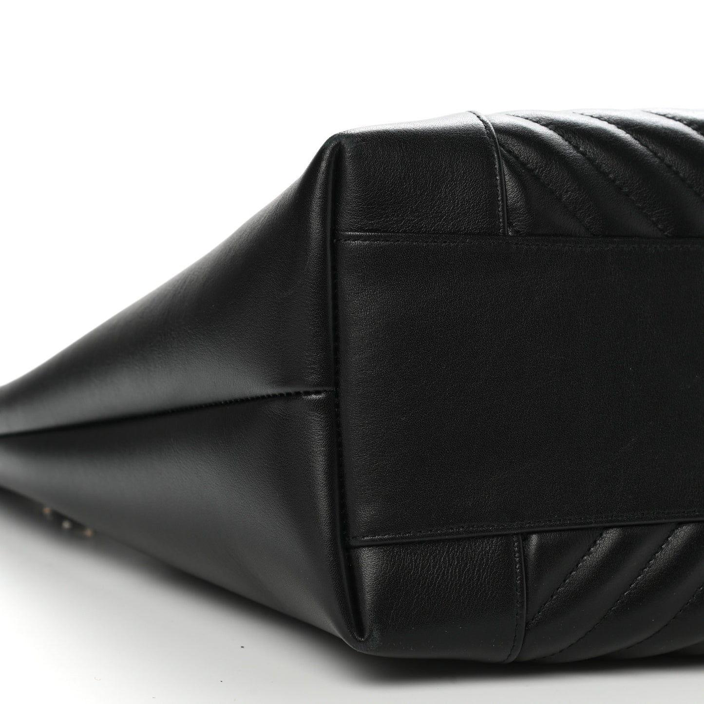 Calfskin Quilted Large Daily Shopping Bag Black