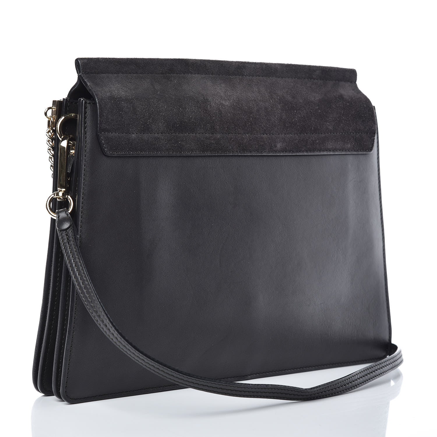 Chloe Suede Calfskin Medium Faye Shoulder Bag Carbon Grey 3 of 9