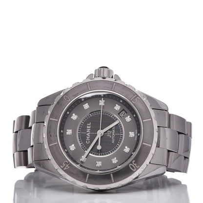 Chanel Titanium Ceramic Diamond 38mm J12 Automatic Watch 3 of 6