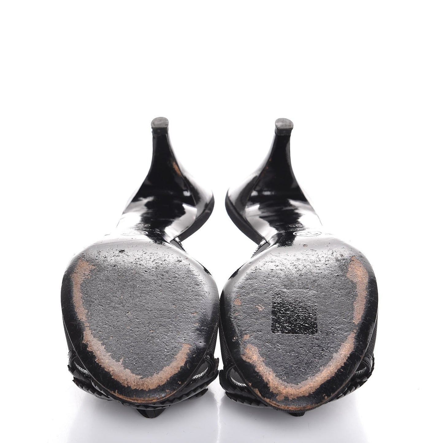 Lambskin Mesh Camellia Mules 38 Black
