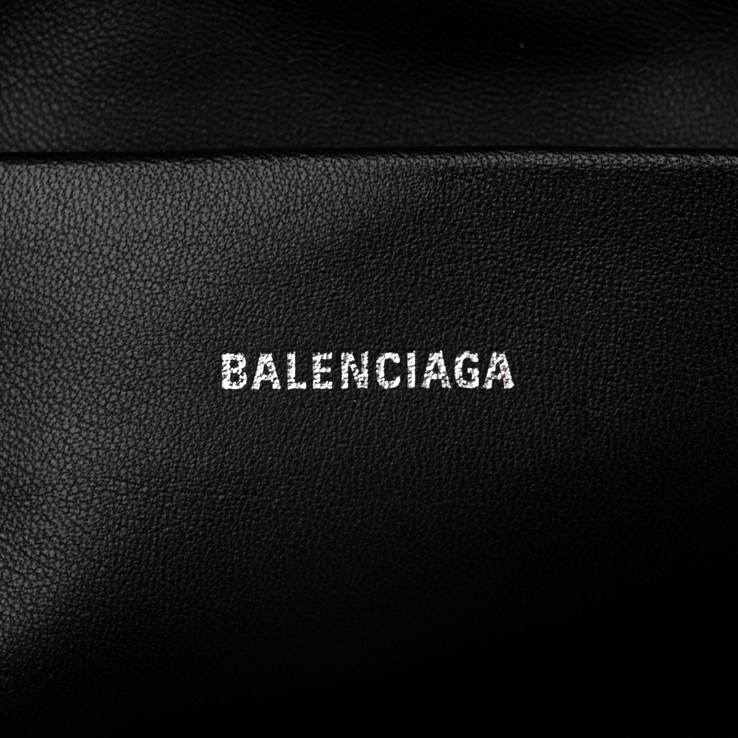 Sheepskin Shearling Contrasted Logo Large Zip Pouch Black