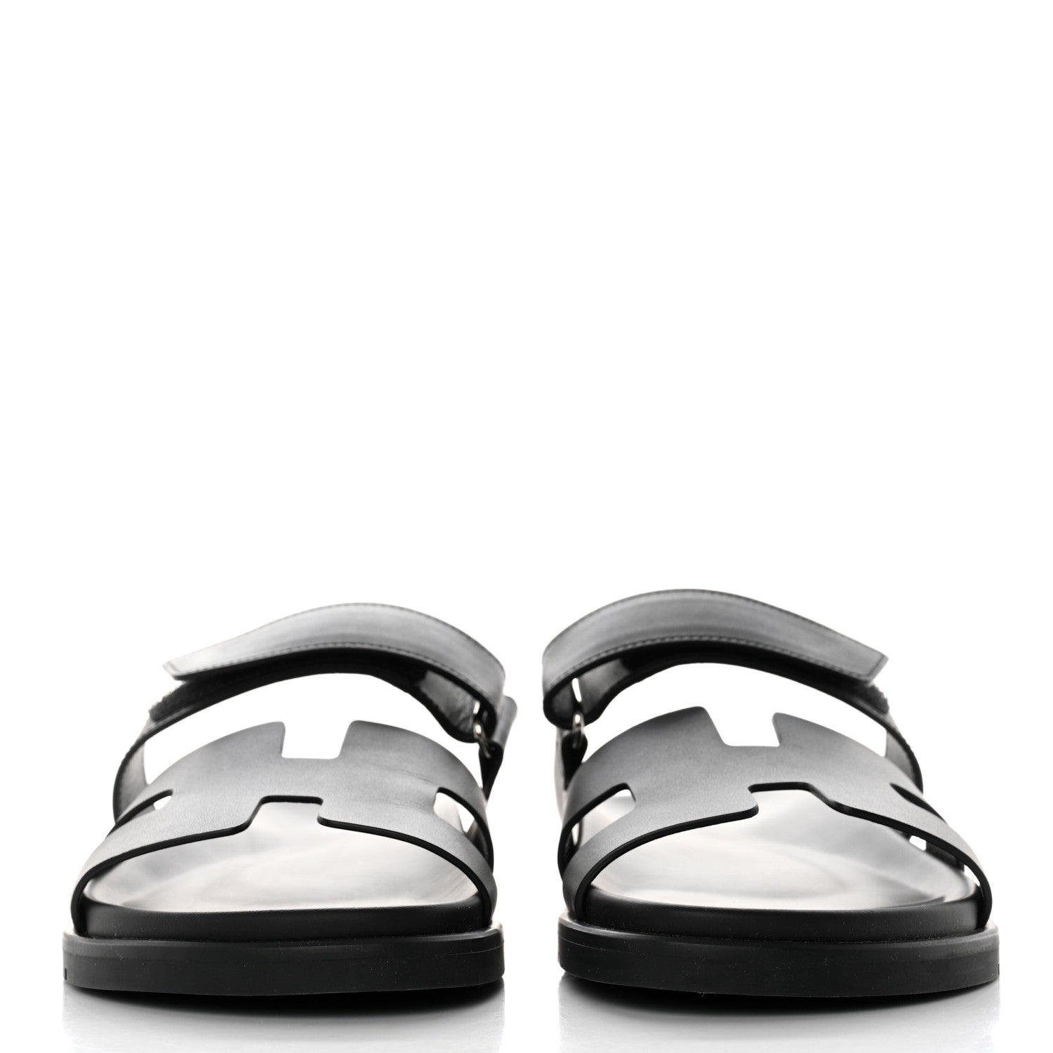 Hermes Calfskin Womens Chypre Sandals 39 Black 2 of 8
