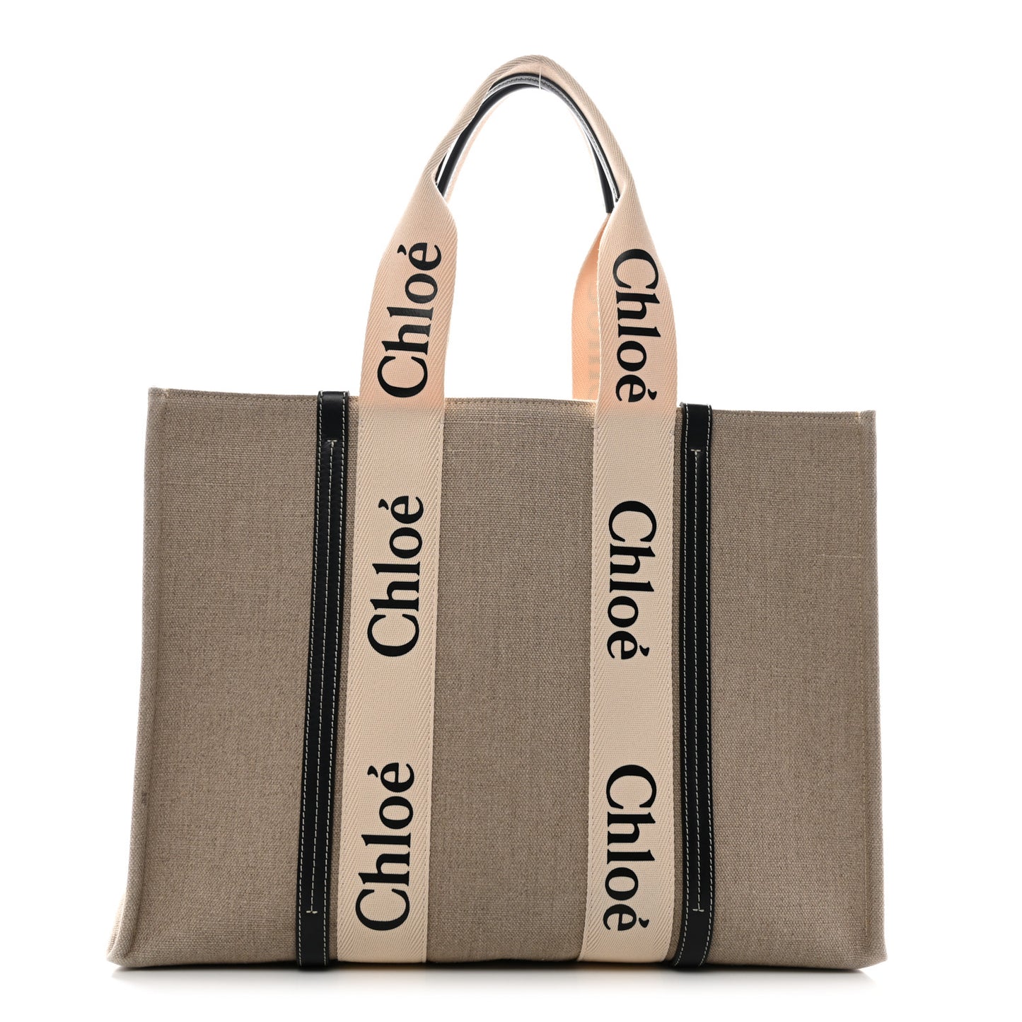 Cotton Calfskin Large Woody Ribbon Tote White Blue