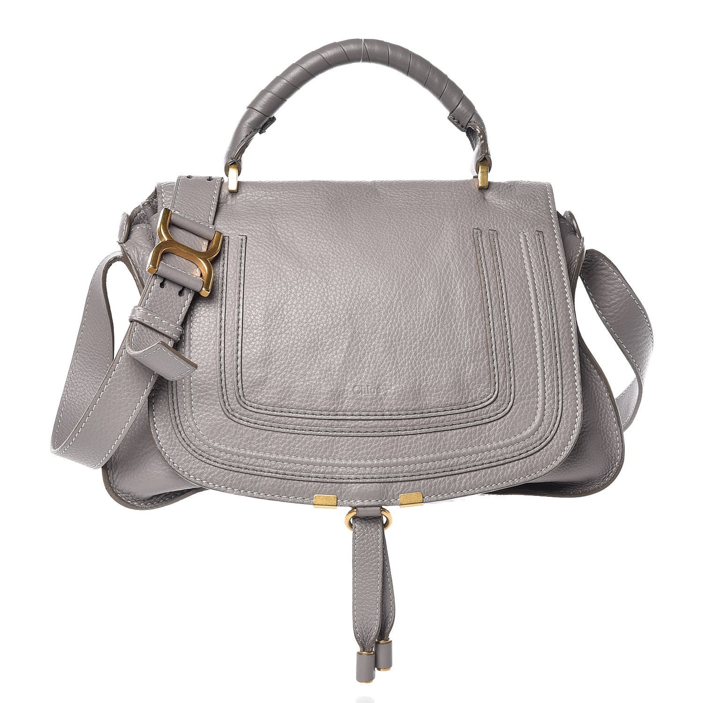 Calfskin Medium Marcie Top Handle Bag Cashmere Grey