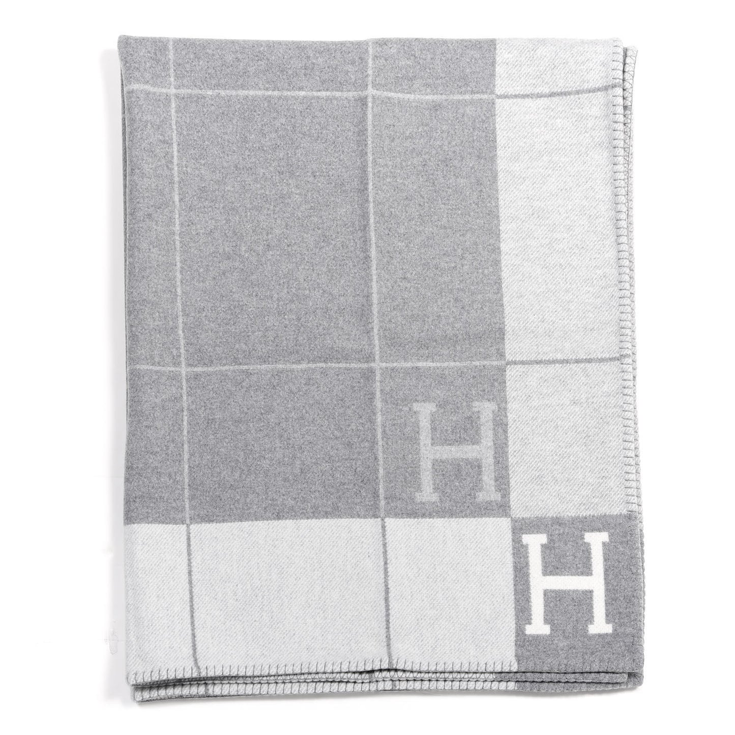 Wool Cashmere Avalon III Blanket Ecru Gris Clair